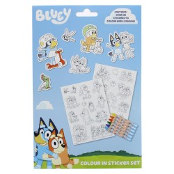 Bluey Set de coloriage d'autocollants