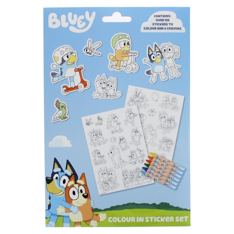 Bluey Set de coloriage d'autocollants