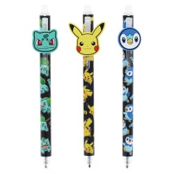 Pokémon Stylos à bille effaçables à encre gel Lot de 3