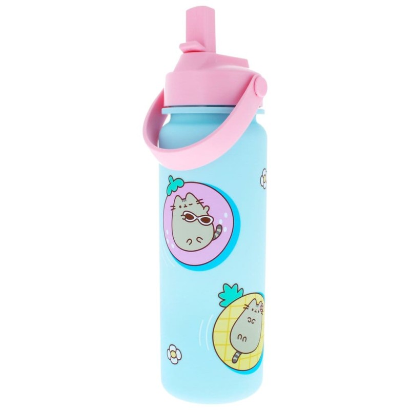 Pusheen Water Bottle Flip Top By The Pool Blue
