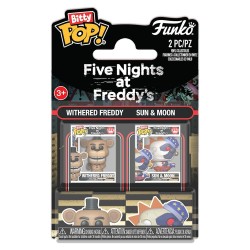 Five Nights at Freddy's pack 2 figurines Bitty POP! Vinyl Withered Freddy & Sun & Moon 2 cm