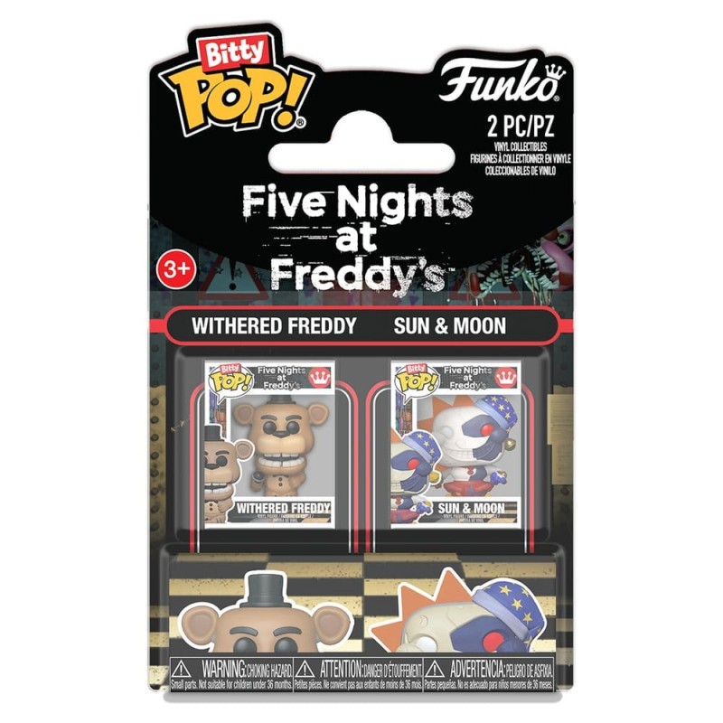 Five Nights at Freddy's pack 2 Bitty POP-figuren! Vinyl Withered Freddy & Sun & Moon 2 cm
