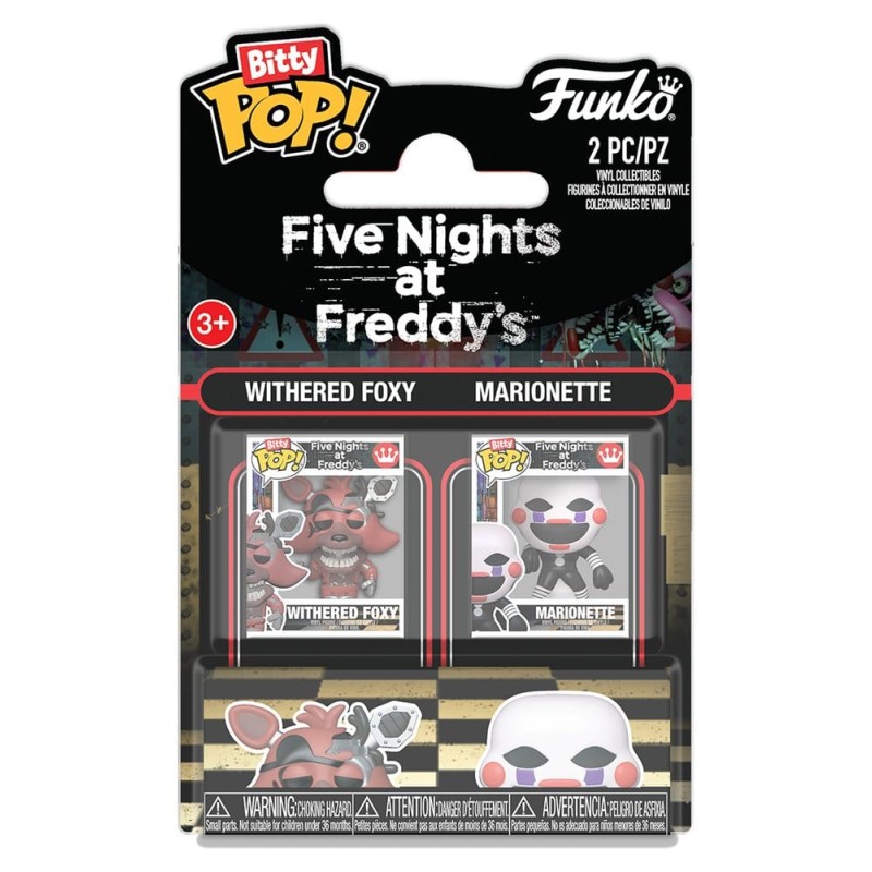 Five Nights at Freddy's pack 2 Bitty POP-figuren! Vinyl Withered Foxy & Marionette 2 cm