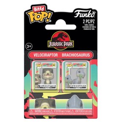 Jurassic Park 2-Pack Bitty POP Figures! Vinyl Velociraptor & Brachiosaurus 2 cm