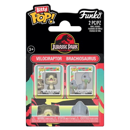 Jurassic Park pack 2 figurines Bitty POP! Vinyl Velociraptor & Brachiosaurus 2 cm