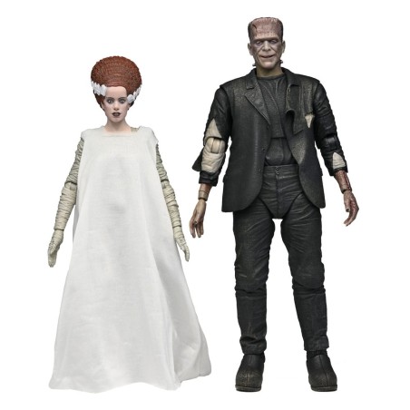 Universal Monsters 2 Pack Beeldjes Bride of Frankenstein 90-jarig jubileum Het Monster & Zijn Maat 18 cm