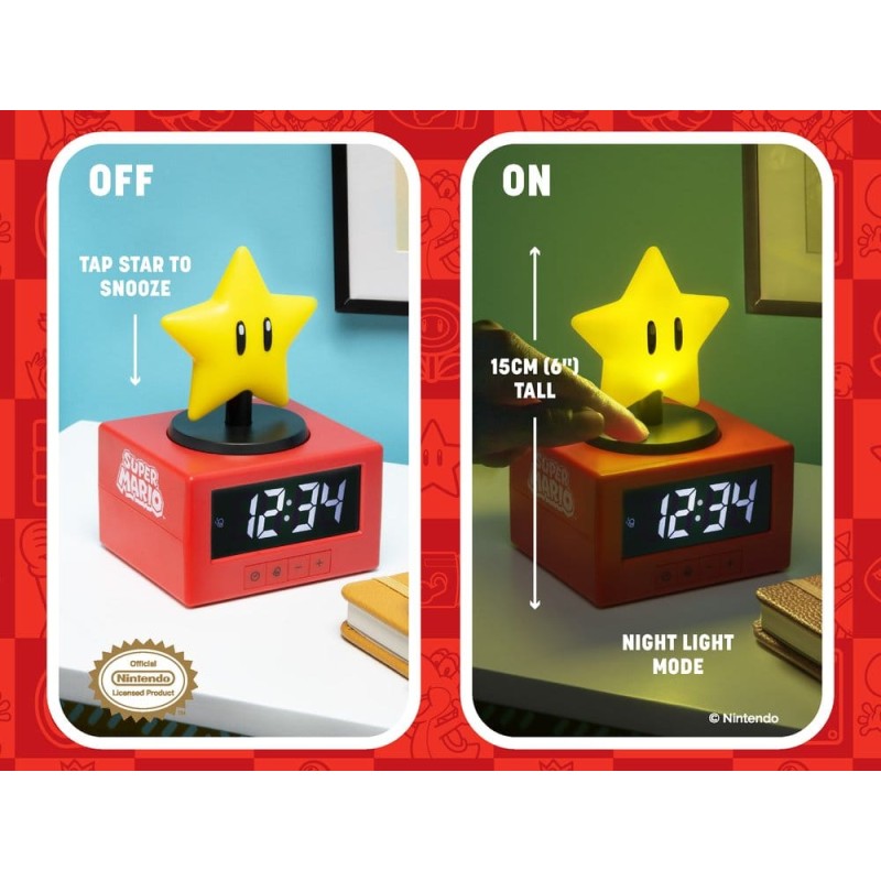 Super Mario Icon réveil Super Star 15 cm