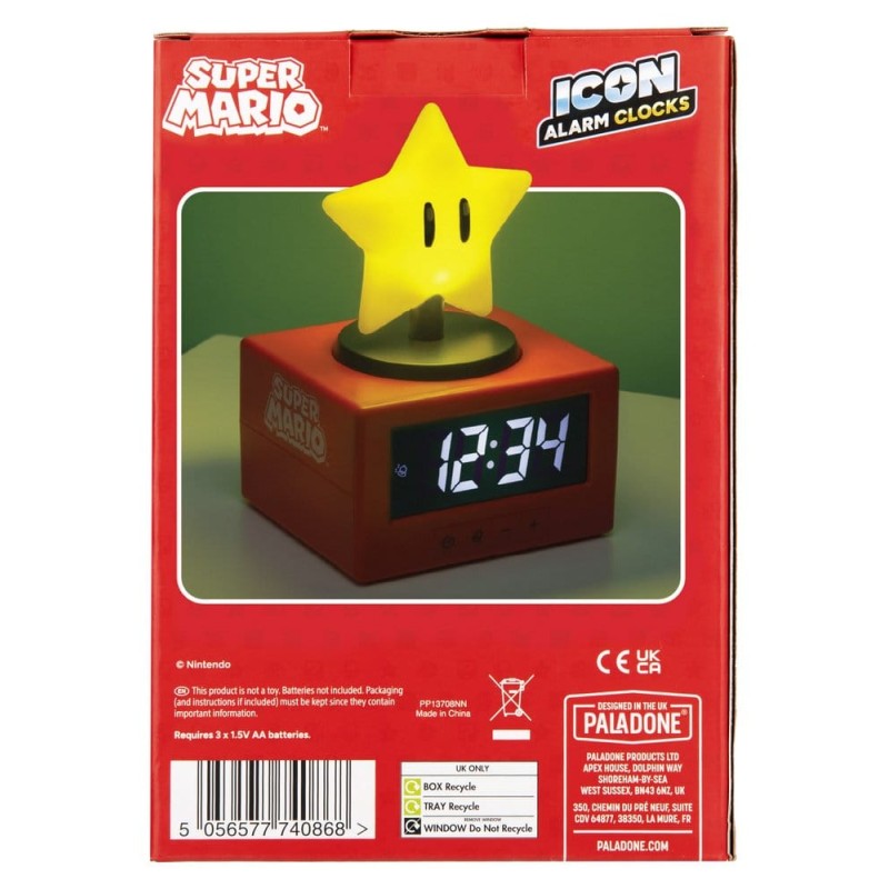Super Mario Icon réveil Super Star 15 cm