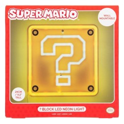 Super Mario LED wandlamp Neon Vraagblok 24 x 24 cm