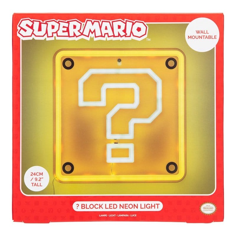 Super Mario lampe murale LED Neon Question Block 24 x 24 cm