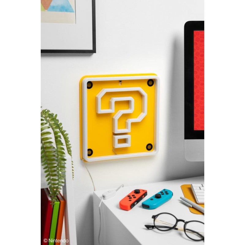 Super Mario lampe murale LED Neon Question Block 24 x 24 cm