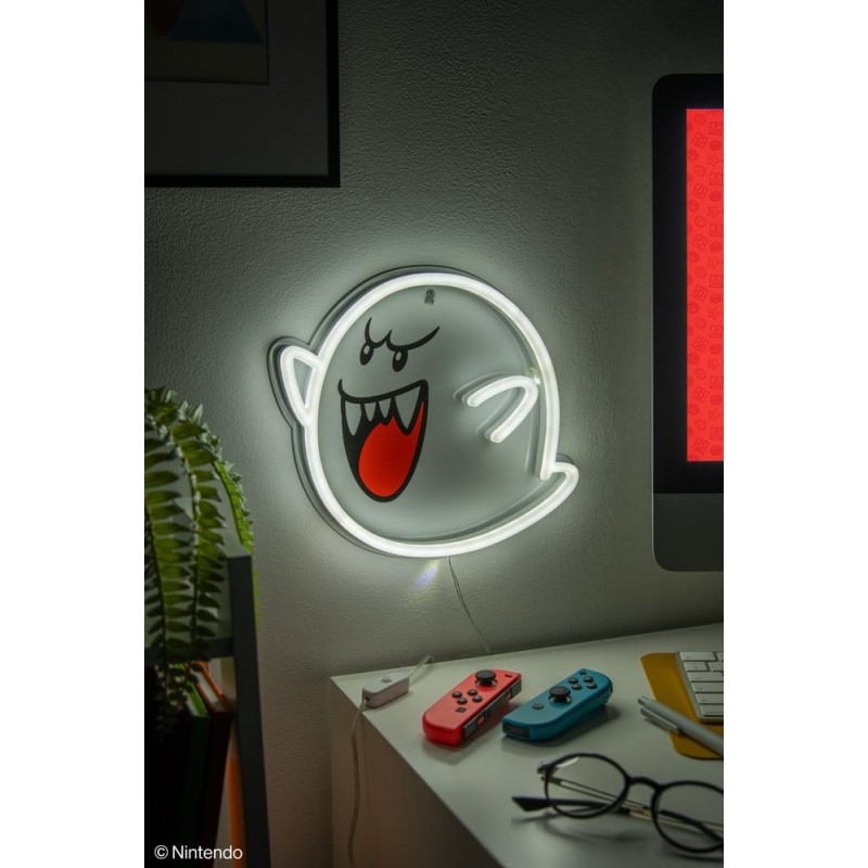 Super Mario lampe murale LED Neon Boo 23 x 23 cm