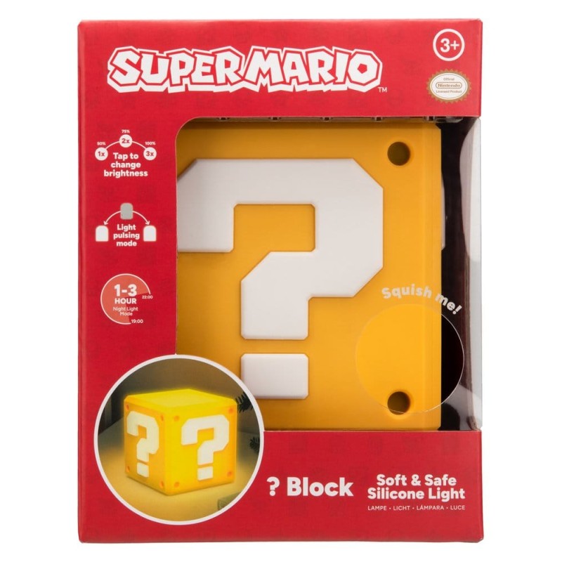 Super Mario SquishyGlo lampe Question Block Rechargeable 13 cm