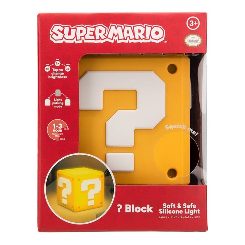 Super Mario SquishyGlo lampe Question Block Rechargeable 13 cm