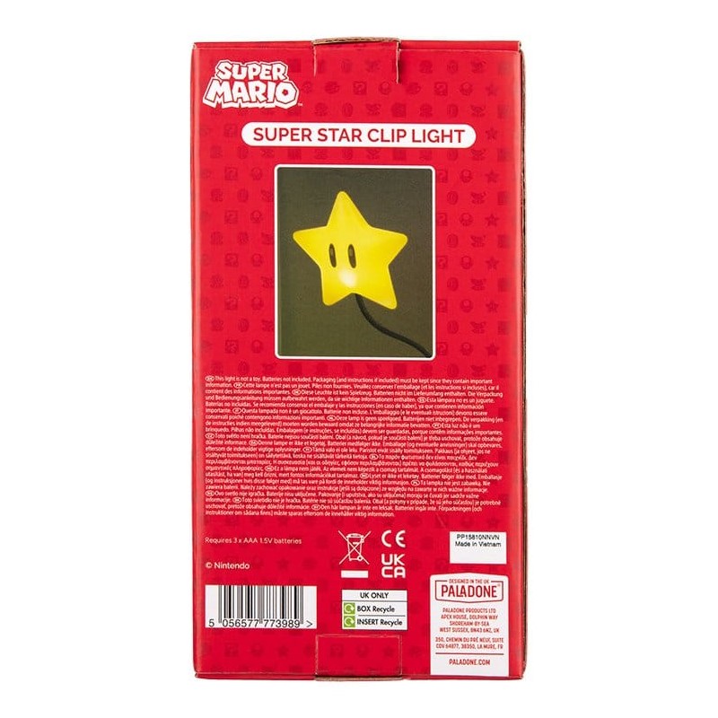 Super Mario Super Star Clip Lamp 33 cm