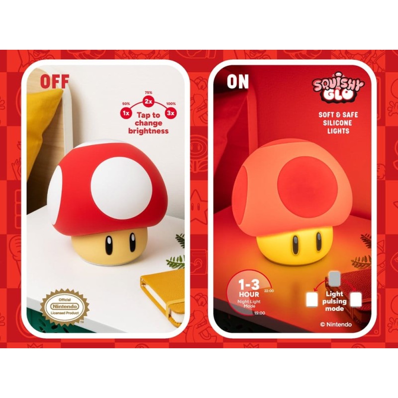 Super Mario SquishyGlo lampe Super Mushroom Rechargeable 15 cm