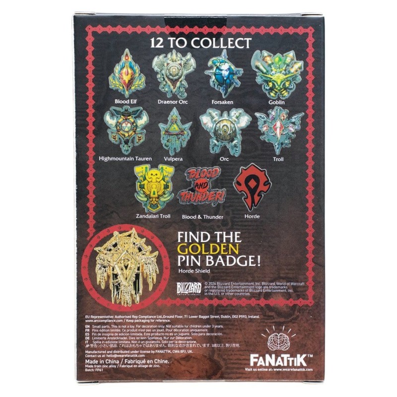 World of Warcraft Pin's Mystère Horde Présentoir Boîte Aveugle (12)