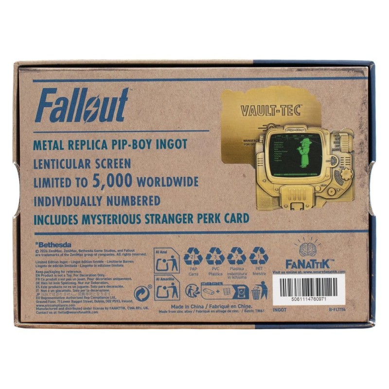 Fallout Lingot Pip-Boy Limited Edition Lenticular Mysterious Stranger Variant