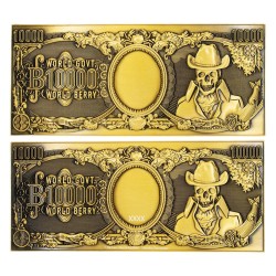 One Piece réplique Billet de banque en métal 10 000 World Berry 6 x 15 cm