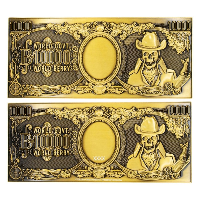 One Piece réplique Billet de banque en métal 10 000 World Berry 6 x 15 cm