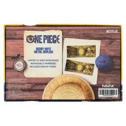 One Piece replica 10,000 World Berry Metal Banknote 6 x 15 cm