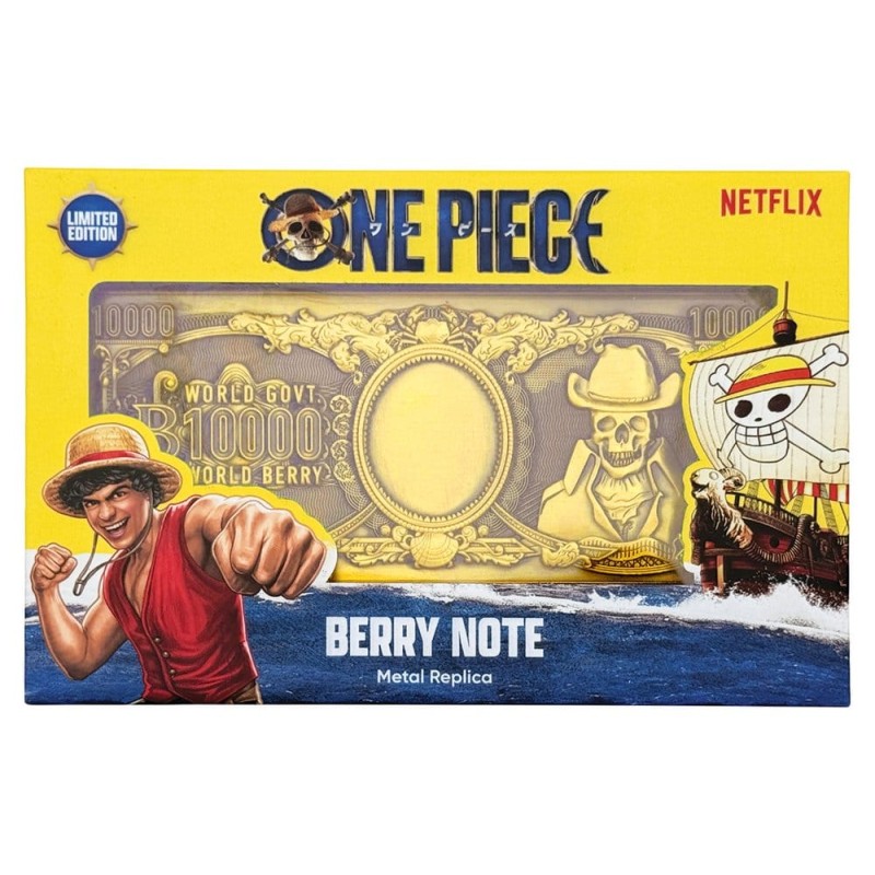 One Piece replica 10,000 World Berry Metal Banknote 6 x 15 cm