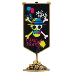 One Piece réplique Bannière en métal de l'équipage du Chapeau de paille 11 x 6 cm