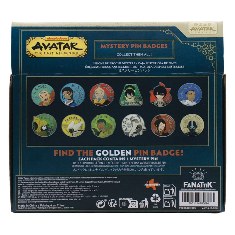 Avatar: Le dernier maître de l'air Pin's Mystère Présentoir Boîte Aveugle (12)