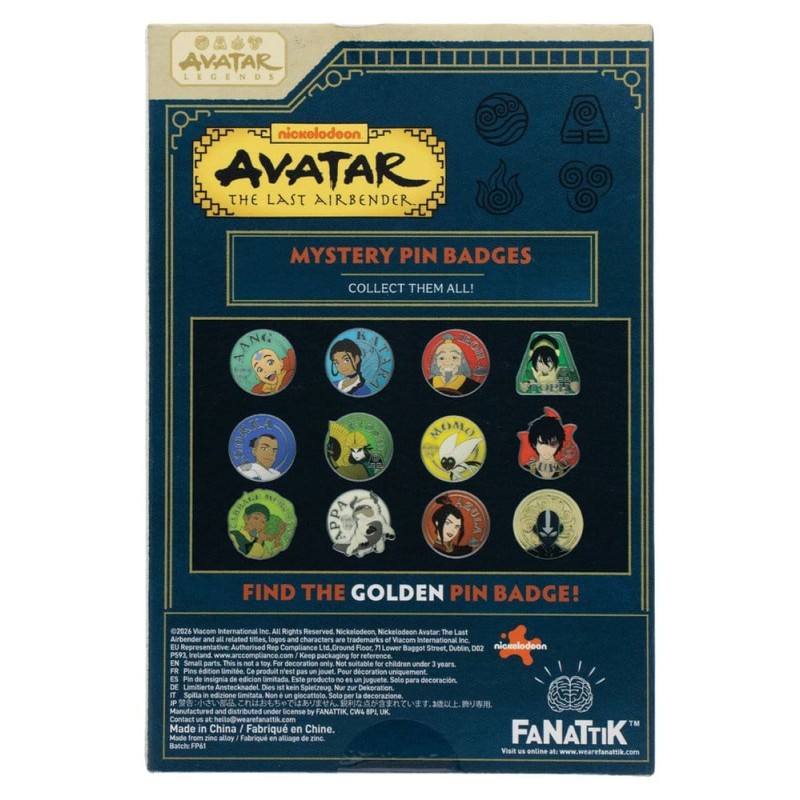 Avatar: Le dernier maître de l'air Pin's Mystère Présentoir Boîte Aveugle (12)