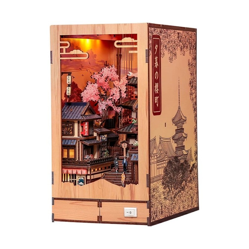 Maquette Book Nook Twilight Sakura Path 23 x 12 cm