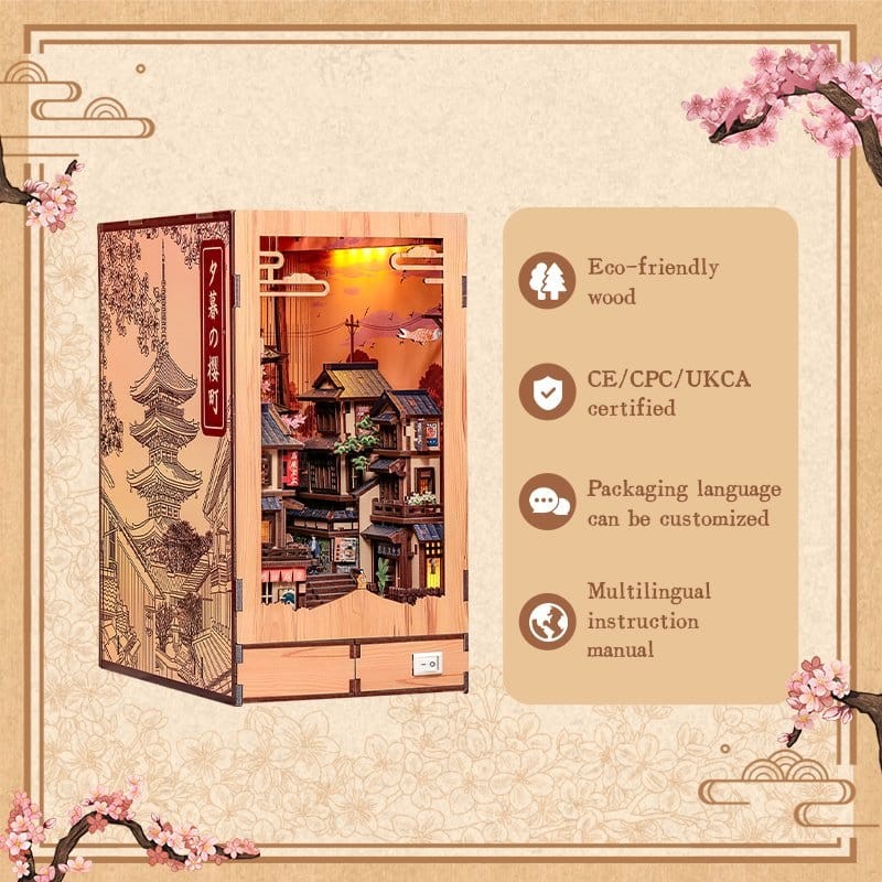 Maquette Book Nook Twilight Sakura Path 23 x 12 cm