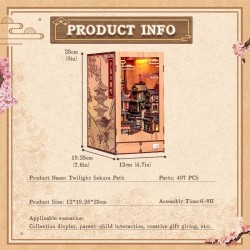 Maquette Book Nook Twilight Sakura Path 23 x 12 cm