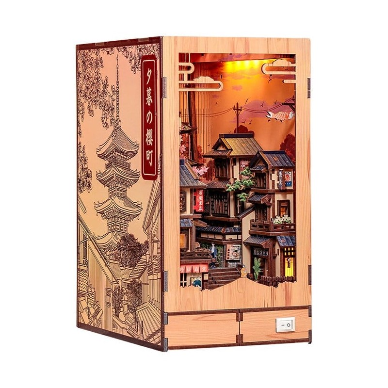 Maquette Book Nook Twilight Sakura Path 23 x 12 cm