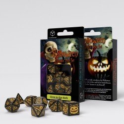 Q-Workshop - Dice Set (7 Dés) - Halloween Pumpkin - Jack O’Lantern