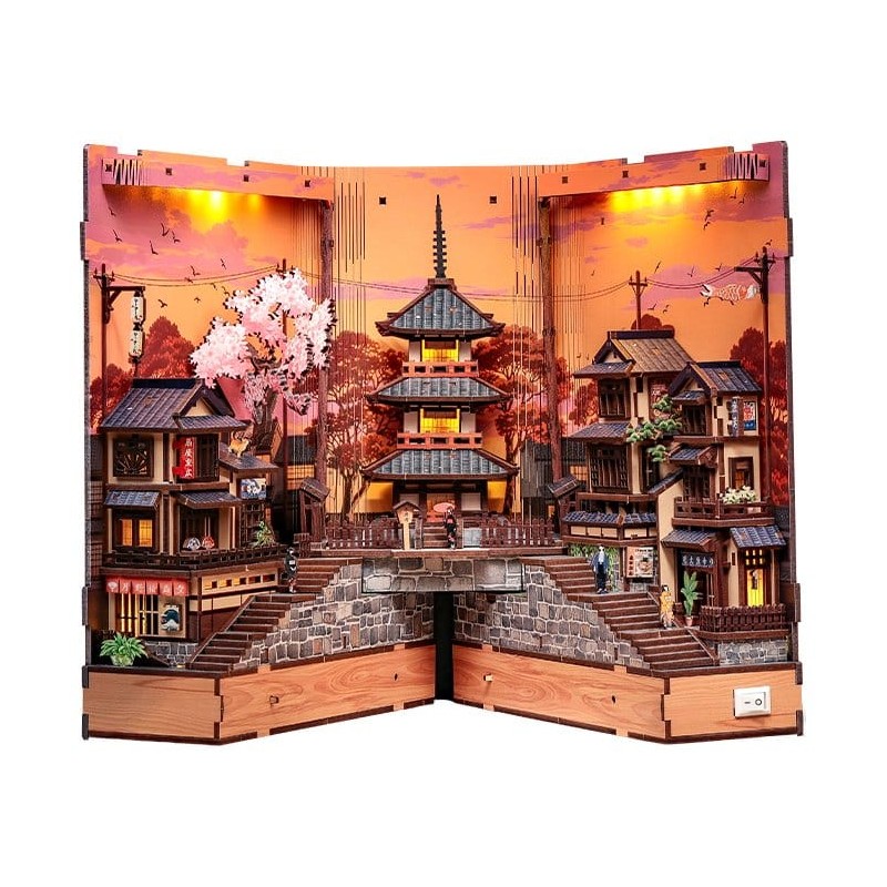 Maquette Book Nook Twilight Sakura Path 23 x 12 cm
