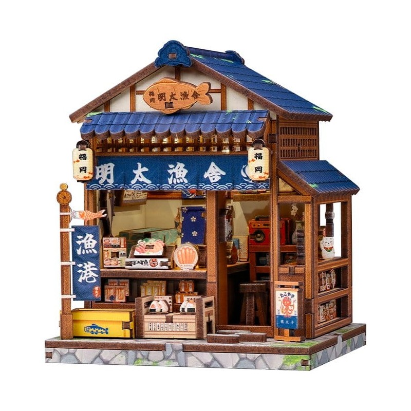 Figurine Model Kit Miniature House Fukuoka Mentaiko Kitchen 11 x 9 cm