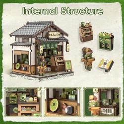 Figurine Model Kit Miniature House Kyoto Matcha Cottage 11 x 9 cm