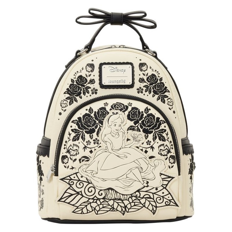 Alice in Wonderland Embroidered Floral Mini Backpack