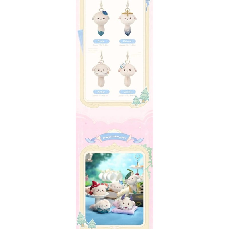 Genshin Impact présentoir boîte-mystère peluches Tea Party Companion Dodoco 17-20 cm (9)