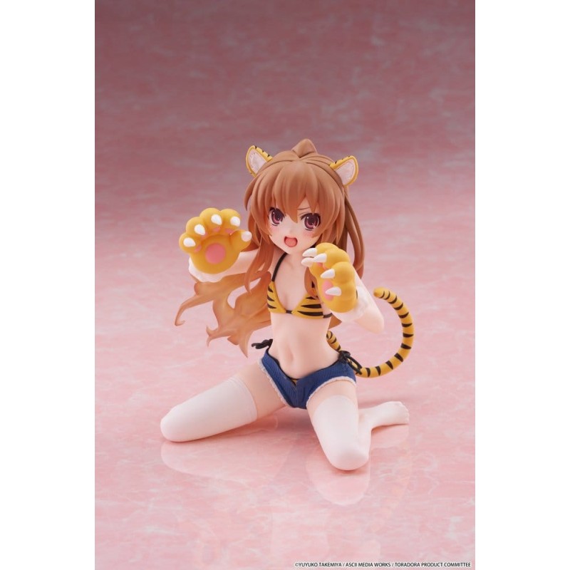 Toradora! Schattige Taiga Aisaka PVC Desktop Figuur (Tiger Costume Swimwear Ver.) 13cm