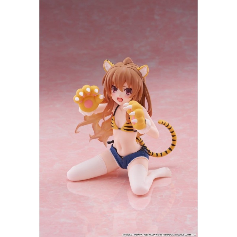 Toradora! Schattige Taiga Aisaka PVC Desktop Figuur (Tiger Costume Swimwear Ver.) 13cm