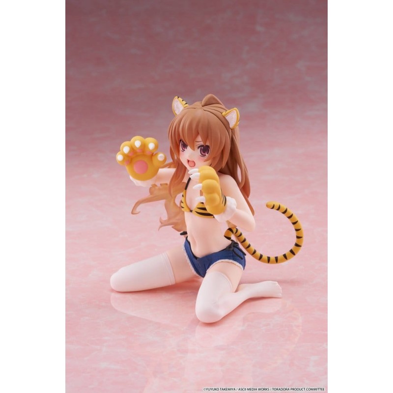 Toradora! Schattige Taiga Aisaka PVC Desktop Figuur (Tiger Costume Swimwear Ver.) 13cm