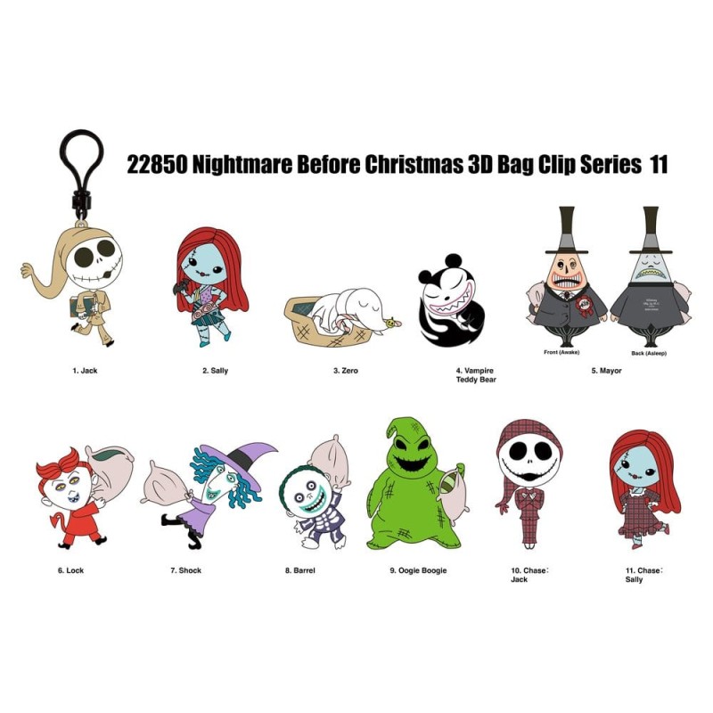 L'Étrange Noël de monsieur Jack 3D porte-clés en PVC série 11 Blind Bag Display (24)