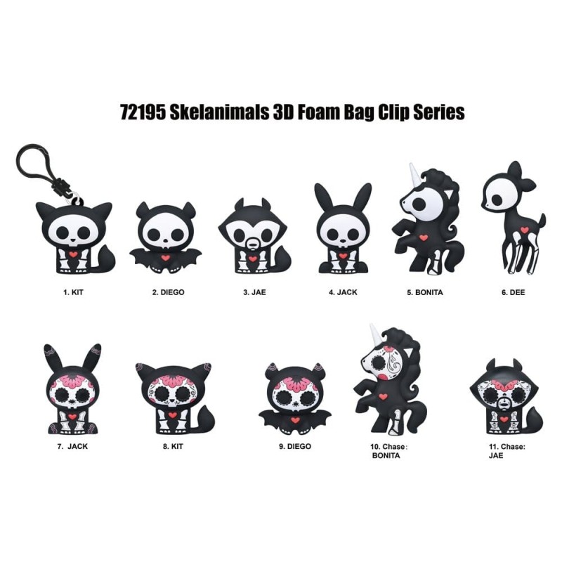 Skelanimals 3D porte-clés en PVC série 1 Blind Bag Display (24)
