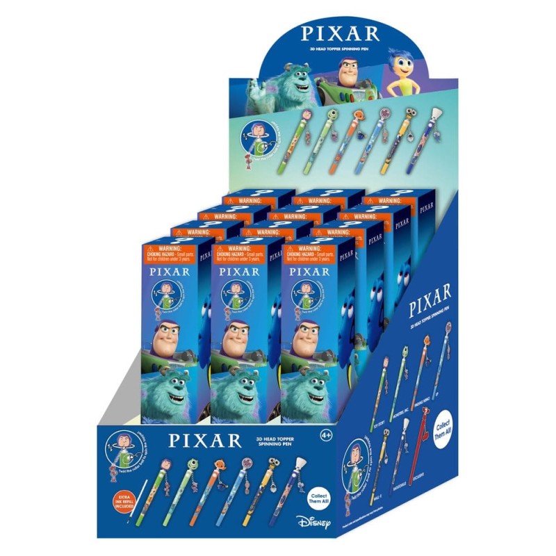 Pixar 3D Head Topper Stylo Rotatif Présentoir (12)