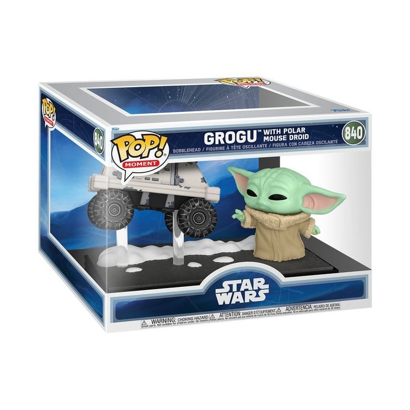 Star Wars: The Mandalorian and Grogu POP! Moment Vinyl Figures Grogu with Polar Mouse Droid 9 cm