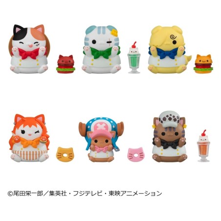 One Piece Blind Box présentoir figurines mini Mega Cat Project NyanPieceNyan! Diner! 3 cm (6)