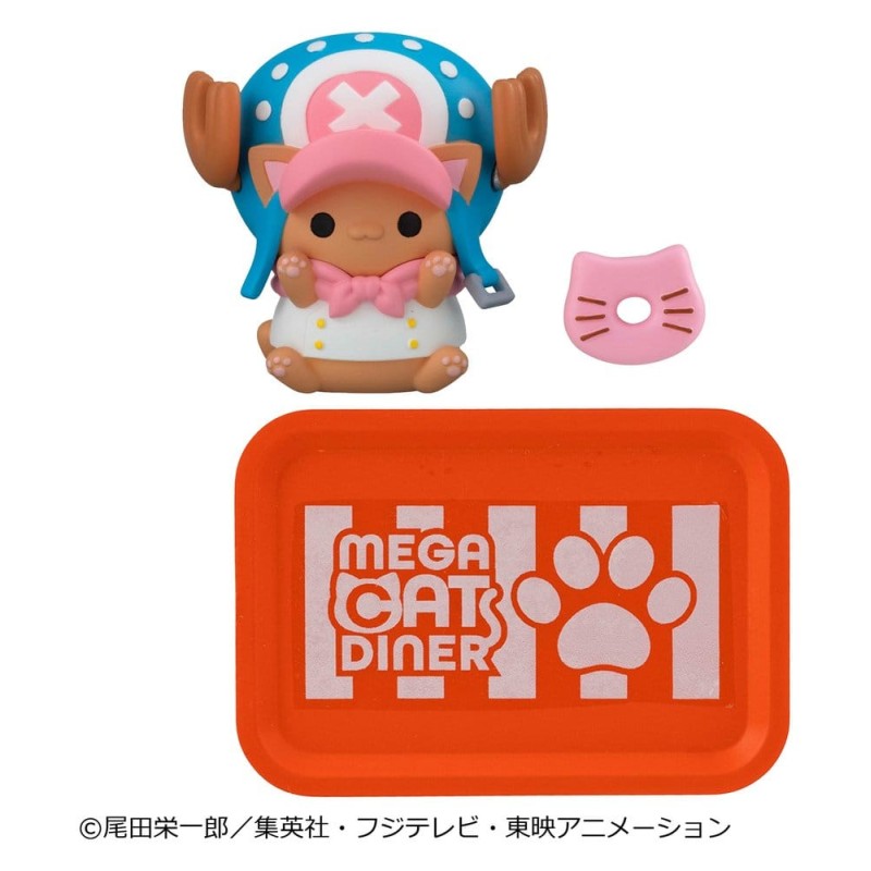 One Piece Mega Cat Project Mini Figures NyanPieceNyan! Diner! 3 cm Blind Box Display (6)