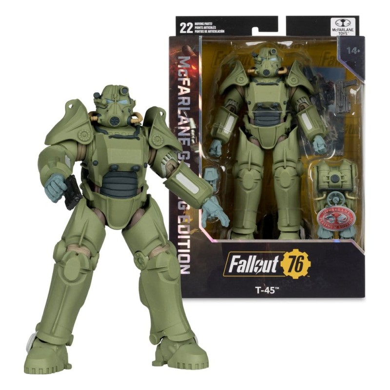 Fallout 76 Gaming Edition figurine T-45 Military Armor (Red Platinum Edition) 20 cm