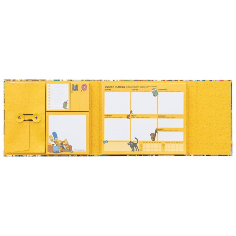 Les Simpson planificateur semainier avec notes adhésives 19 x 17 cm